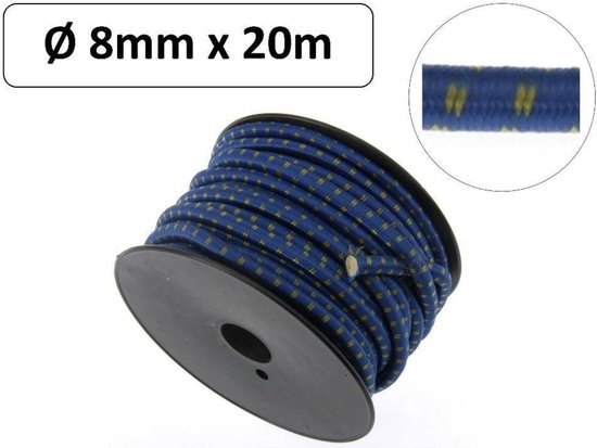 Benson Elastiek op rol - 20 meter - 8 mm - weerbestendig - blauw/geel van Benson — afbeelding 4