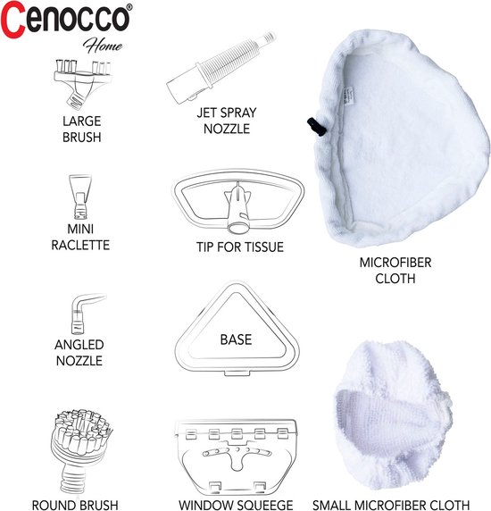 Cenocco Stoom Mop - 8 in 1 - 450 ml - 1300 Watt - Grijs