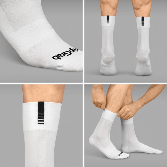 GripGrab - Chaussettes de cyclisme d'été légères SL 3PACK Performance 3 paires de Chaussettes de cyclisme - Wit - Unisexe - Taille XS (35-38)