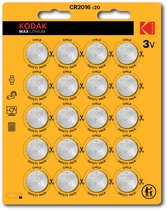 Bouton lithium Kodak MAX CR2016 pack de 20