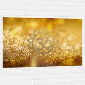 Muursticker - Hindoe Symbool Versierd door Gouden Details - 105x70 cm Foto op Muursticker