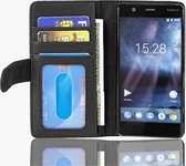 Cadorabo Hoesje voor Nokia 3 2017 in ZWARTE OXIDE - Beschermhoes met magnetische sluiting en 3 kaartsleuven Book Case Cover Etui