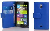 Cadorabo Hoesje geschikt voor Nokia Lumia 1320 in KONINGSBLAUW - Beschermhoes van getextureerd kunstleder en kaartvakje Book Case Cover Etui