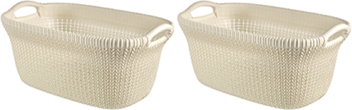Curver Knit Wasmand - 40L - set van 2 - Oasis white