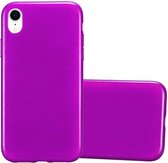 Cadorabo Hoesje geschikt voor Apple iPhone XR in PAARS - Beschermhoes van flexibel TPU silicone Case Cover in Brushed design