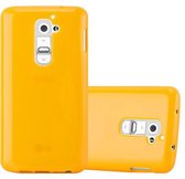 Cadorabo Hoesje voor LG G2 in JELLY GEEL - Beschermhoes gemaakt van flexibel TPU silicone Case Cover