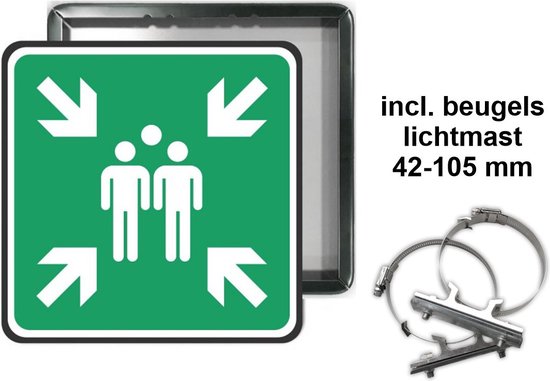 Panneau Point de montage 40 x 40 cm avec support pour poteau d'éclairage 42-105 mm NOIR