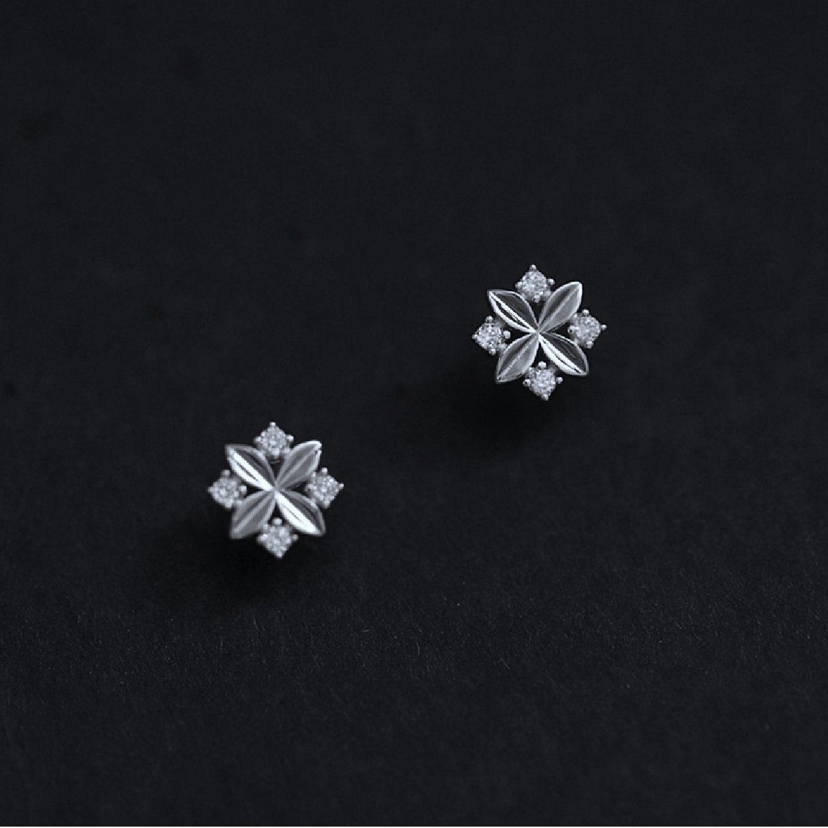 Gading® dames oorknoppen met zirkonia-7mm-7mm-zilver-zilver 925