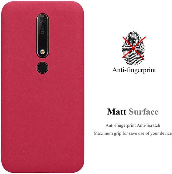 Coque Cadorabo pour Nokia 6.1 en ROUGE FROST - Coque de protection en silicone TPU souple