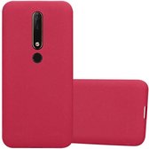 Cadorabo Hoesje geschikt voor Nokia 6.1 in FROST ROOD - Beschermhoes gemaakt van flexibel TPU silicone Case Cover