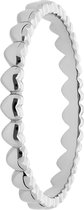 Lucardi Dames Zilveren rhodiumplated ring met hartjes - Ring - 925 Zilver - Zilverkleurig - 15.5 / 49 mm