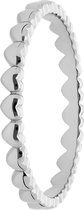 Lucardi Dames Zilveren rhodiumplated ring met hartjes - Ring - 925 Zilver - Zilverkleurig - 20 / 63 mm