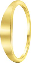 Lucardi Dames Zilveren ring goldplated - Ring - 925 Zilver - Goudkleurig - 16.5 / 52 mm