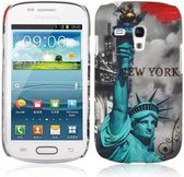 Cadorabo Hoesje geschikt voor Samsung Galaxy S3 MINI met NEW YORK - VRIJHEIDSBEELD opdruk - Hard Case Cover beschermhoes in trendy design