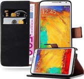 Cadorabo Hoesje geschikt voor Samsung Galaxy NOTE 3 in ZWART GRAFIET - Beschermhoes met magnetische sluiting, standfunctie en kaartvakje Book Case Cover Etui