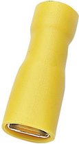 Vlakke kabelschoen (v) - 6,6mm / geel - geïsoleerd (100 stuks)