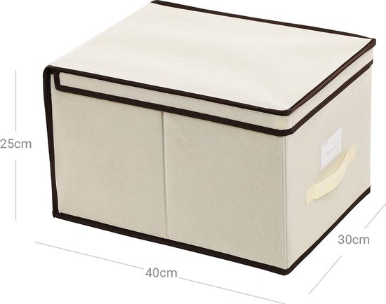 Yawinhe 3 Stück Aufbewahrungsboxen mit Deckel, Faltbare Stoffbox mit