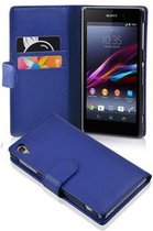 Cadorabo Hoesje geschikt voor Sony Xperia Z1 in KONINGSBLAUW - Beschermhoes van getextureerd kunstleder en kaartvakje Book Case Cover Etui