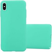 Cadorabo Hoesje geschikt voor Apple iPhone XS MAX in FROSTY GROEN - Hard Case Cover beschermhoes in Frosted look tegen krassen en stoten