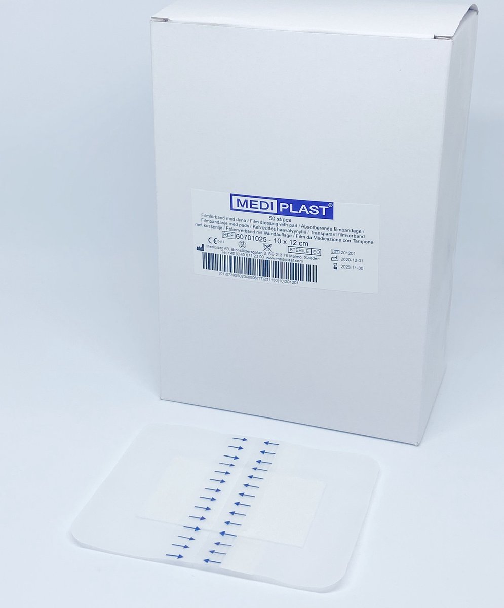 Goedkoopste Mediplast Waterproof Film met pad wondpleister steriel 10 x 12cm - doos 50 stuks