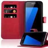 Cadorabo Hoesje geschikt voor Samsung Galaxy S7 EDGE in KARMIJN ROOD - Beschermhoes met magnetische sluiting, standfunctie en kaartvakje Book Case Cover Etui