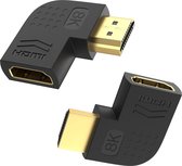 Adaptateur d'angle HDMI Sounix - HDMI 2.1 - 8K - Coudé 90/270 degrés - Connexion HDMI - 2 pièces - Zwart
