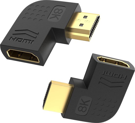Sounix HDMI Adapter - HDMI Verloopstuk- HDMI 2.1 - 8K - 90/270 graden haakse  - HDMI... | bol.com