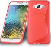 Cadorabo Hoesje voor Samsung Galaxy E7 in INFERNO ROOD - Beschermhoes gemaakt van flexibel TPU silicone Case Cover