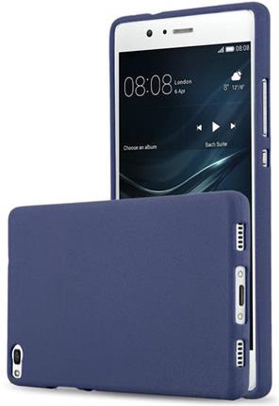 Cadorabo Hoesje geschikt voor Huawei P8 in FROST DONKER BLAUW - Beschermhoes gemaakt van flexibel TPU silicone Case Cover