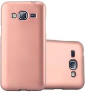 Cadorabo Hoesje voor Samsung Galaxy J3 2016 in METALLIC ROSE GOUD - Beschermhoes gemaakt van flexibel TPU silicone Case Cover