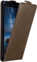 Cadorabo Hoesje geschikt voor Nokia 8 2017 in KOFFIE BRUIN - Beschermhoes in flip design Case Cover met magnetische sluiting