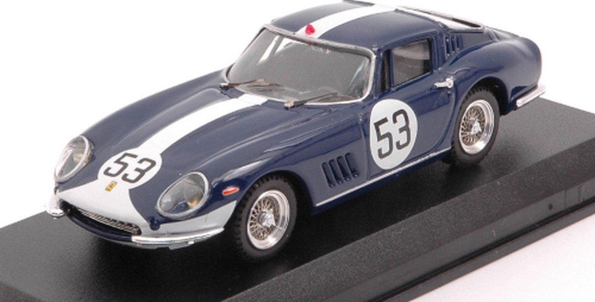 De 1:43 Diecast Modelcar van de Ferrari 275 GTB #53 van Monza van 1967. De bestuurder was Vestey Gaspar. De fabrikant van het schaalmodel is Best Model. Dit model is alleen online verkrijgbaar