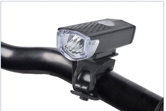 Waterdichte oplaadbare fietslamp - voorlicht- 400 lumen - Superfelle fietsverlichting met USB-kabel - Zwart - koplamp - voorlamp fiets