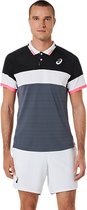 Asics Polo Shirt Match Heren Zwart Grijs