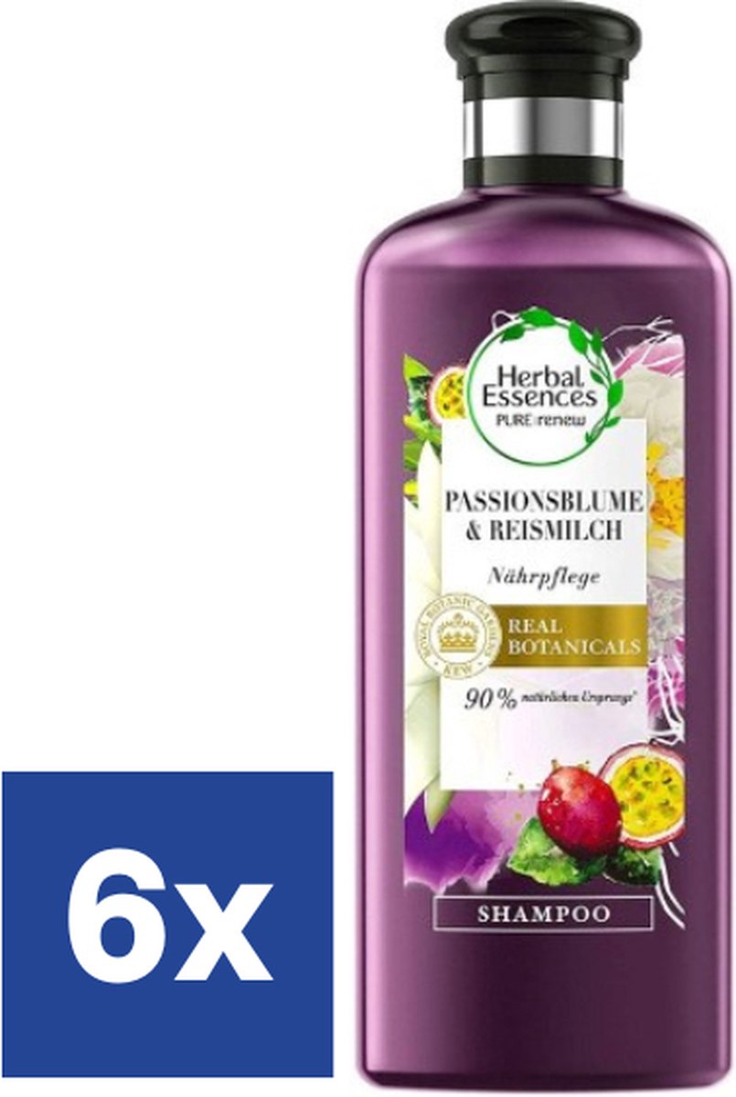 Herbal Essences Pure Passion Flower & Rice Milk Shampoo - 6 x 250 ml