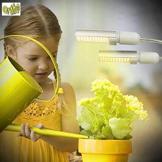 Ortho® - LED Groeilamp - Wit licht - Bloeilamp - Fel - Kweeklamp - Full Spectrum - Grow light - Groei lamp (met 2 lampen) met Flexibele lamphouder - Hoge lichtintensiteit - Klem spotje - 2x - Ortho