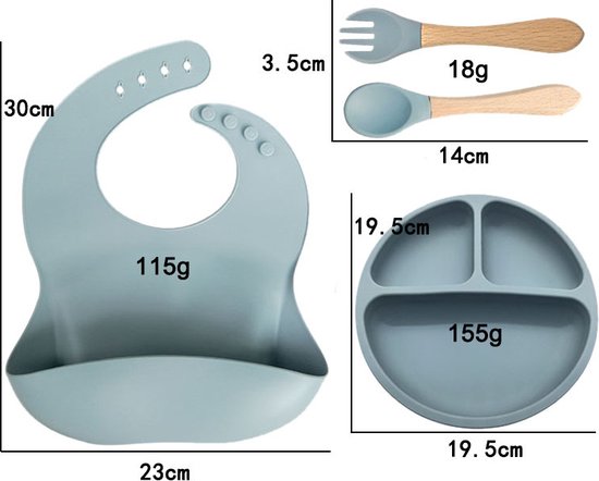 Assiette bébé Vaisselle pour enfant avec ventouse Assiette enfant Bol  Bavoir Kom