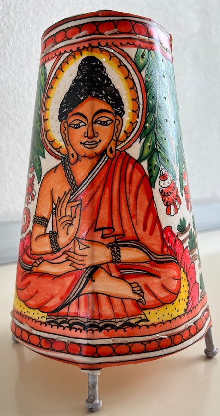BUDDHA -Hand painted and Hand Crafted Leather Lamp