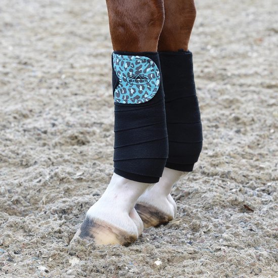 Tapis De Selle Saut Poney Weatherbeeta Airtec - Imprimé Léopard Vert/turquoise (neuf)