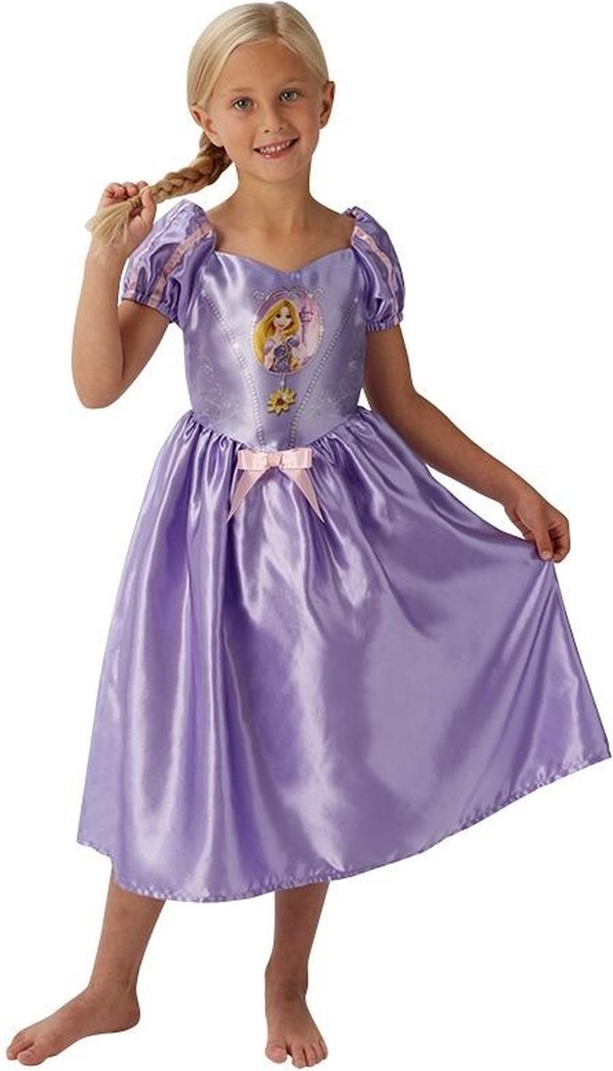 Rubies - Rapunzel Kostuum - Rapunzel Opgesloten In De Toren Raponsje Sprookjes - Meisje - paars - Maat 92 - Carnavalskleding - Verkleedkleding