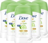 Dove Go Fresh Cucumber GreenTea Déodorant Solid Stick Fresh Dry - 6 x 40 ml - Déodorant femme pack économique