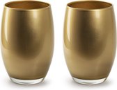 Jodeco Bloemenvazen - 2x stuks - Galileo - goud kleurig glas - H20 x D14 cm