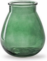 Jodeco Bloemenvaas druppel vorm - mistic groen/transparant glas - H17 x D14 cm
