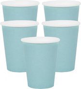 Gobelets de fête Santex - 30x - bleu clair - papier/ karton - 270 ml