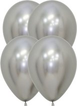 Ballonnen 10 stuks - Mirror Silver - Kwaliteit - Luxe Zilveren - Huwelijk - Verjaardag - Versiering - Baby