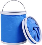 Opvouwbare Emmer | Inklapbare Draagbare Bucket | Metalen Handvat | Ideaal | Vissen | Outdoor | Thuis | Travel | Camping | 11 Liter | Blauw