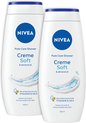 NIVEA Crème Soft - Douchecrème - Body Wash - 2 x 250 ml - Voordeelverpakking