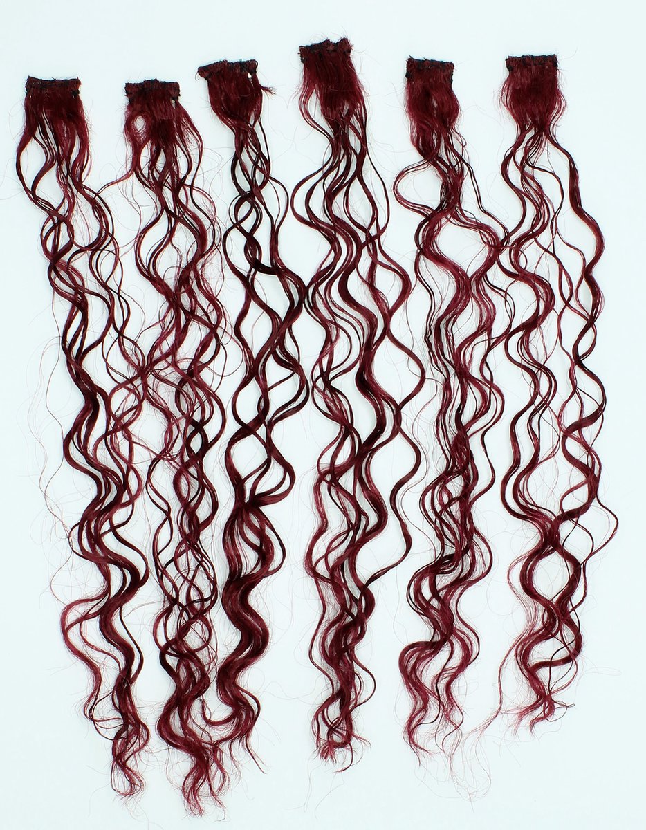 Hair fillers 6 stuks met click systeem roodbruin
