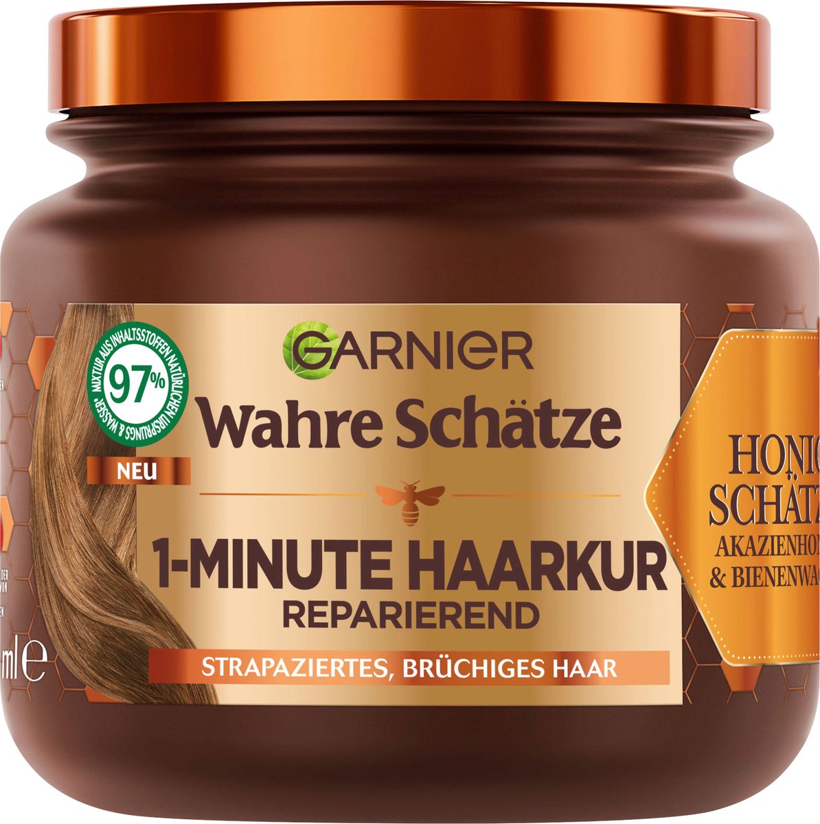Wahre Schätze Haarbehandeling 1-Minuut Honing Schatten, 340 ml