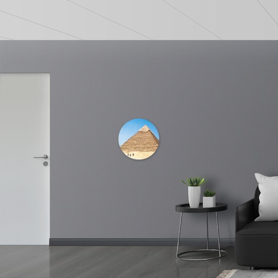 WallClassics - Plaque de Mousse PVC Cercle Mural - Pyramide dans le Désert - 50x50 cm Photo sur Cercle Mural (avec système d'accrochage)